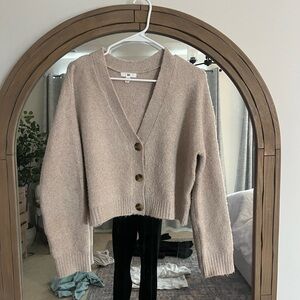 BP Beige Button-Up Cardigan Sweater
